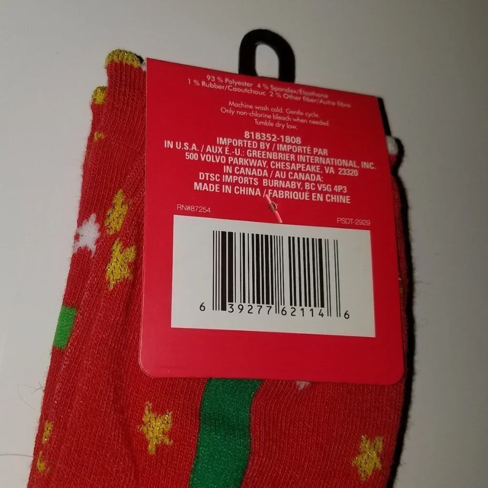 NEW 3 Pair Christmas Socks Lot Black Bows Bells Blue Snowmen Red Present 5-9-11